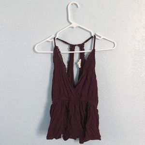 Maroon Lace Tank